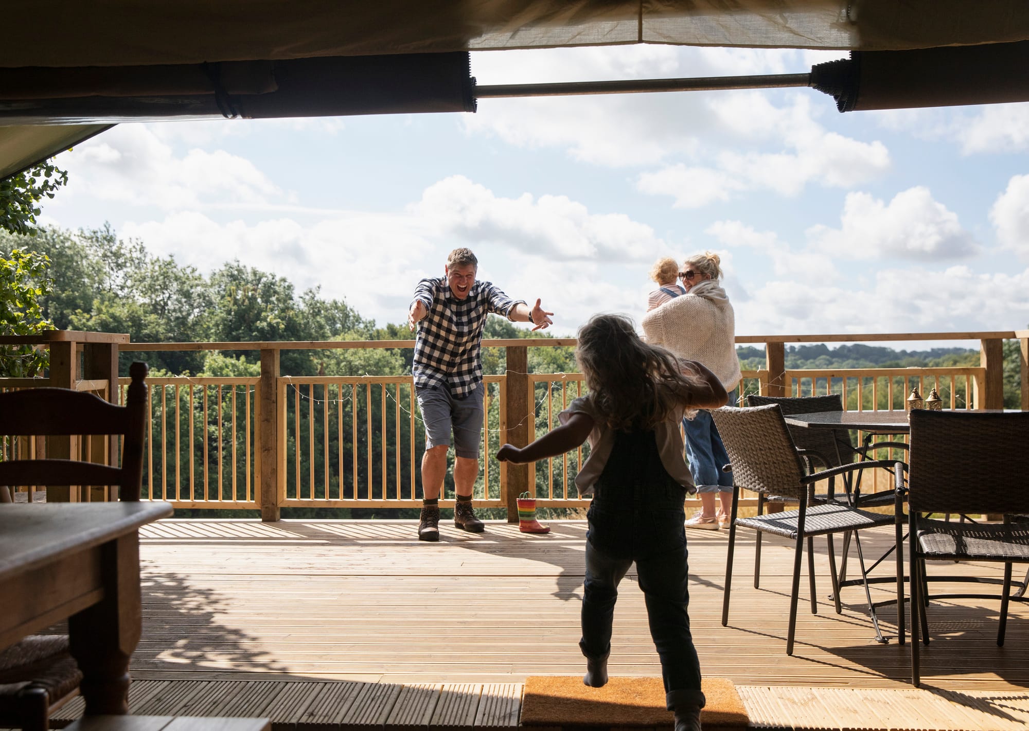 Famille en échange de maisons avec HomeExchange