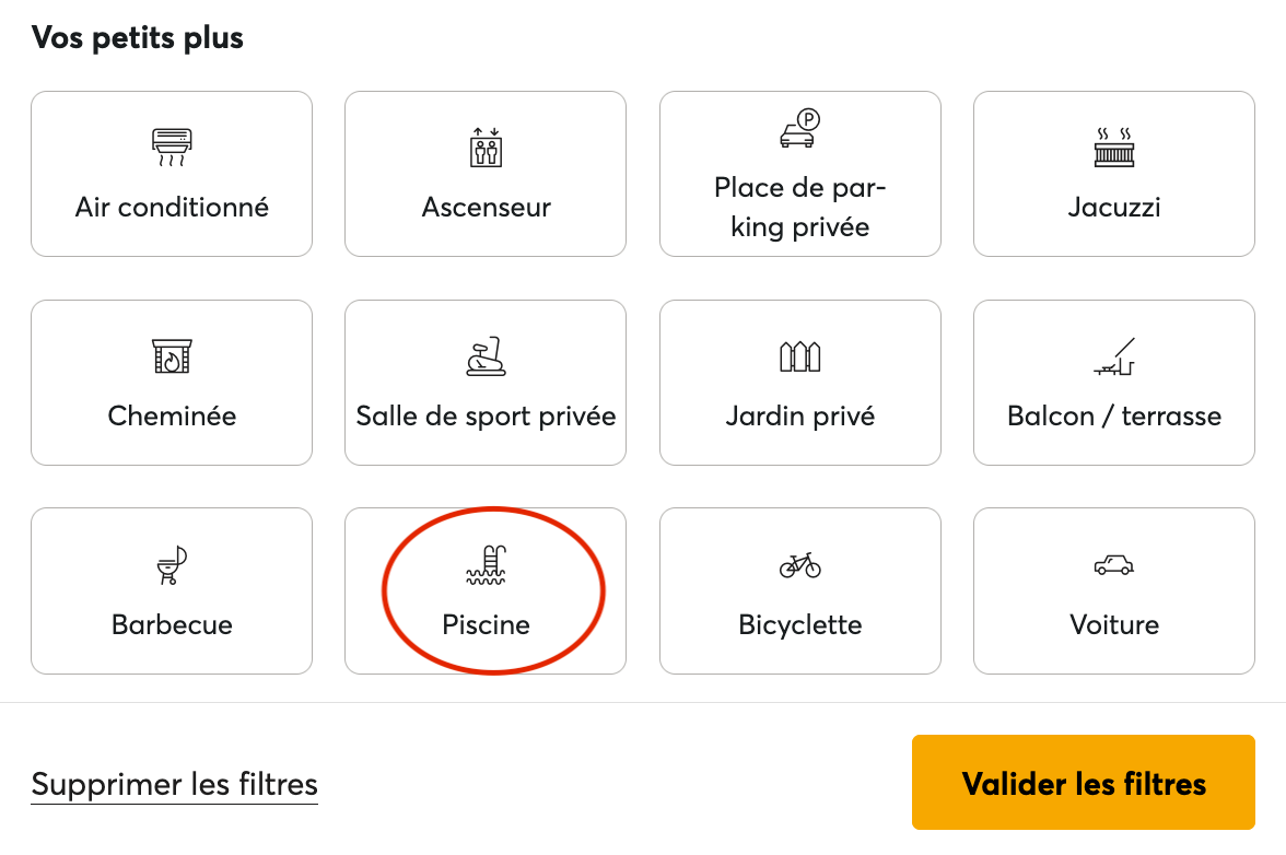 Filtres sélection piscine